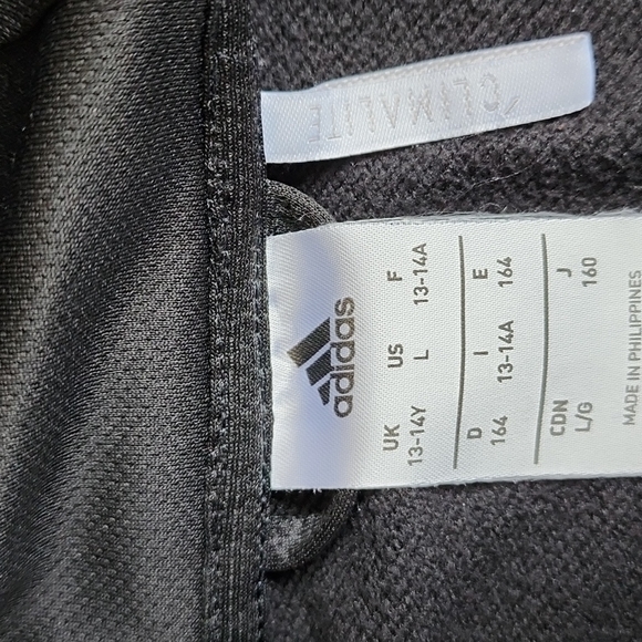 Adidas Kids Essential Black 3 Stripe Tracksuit Top - Picture 7 of 8